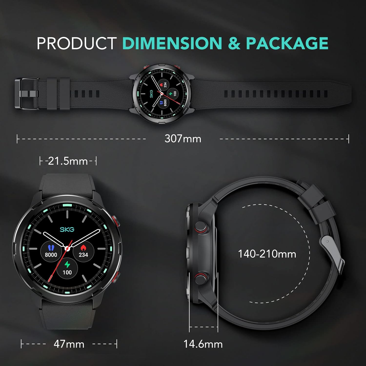 Smart Watch with GPS, Fitness Tracker, Heart Rate, SpO2, Sleep Monitor, IP68 Waterproof U7462