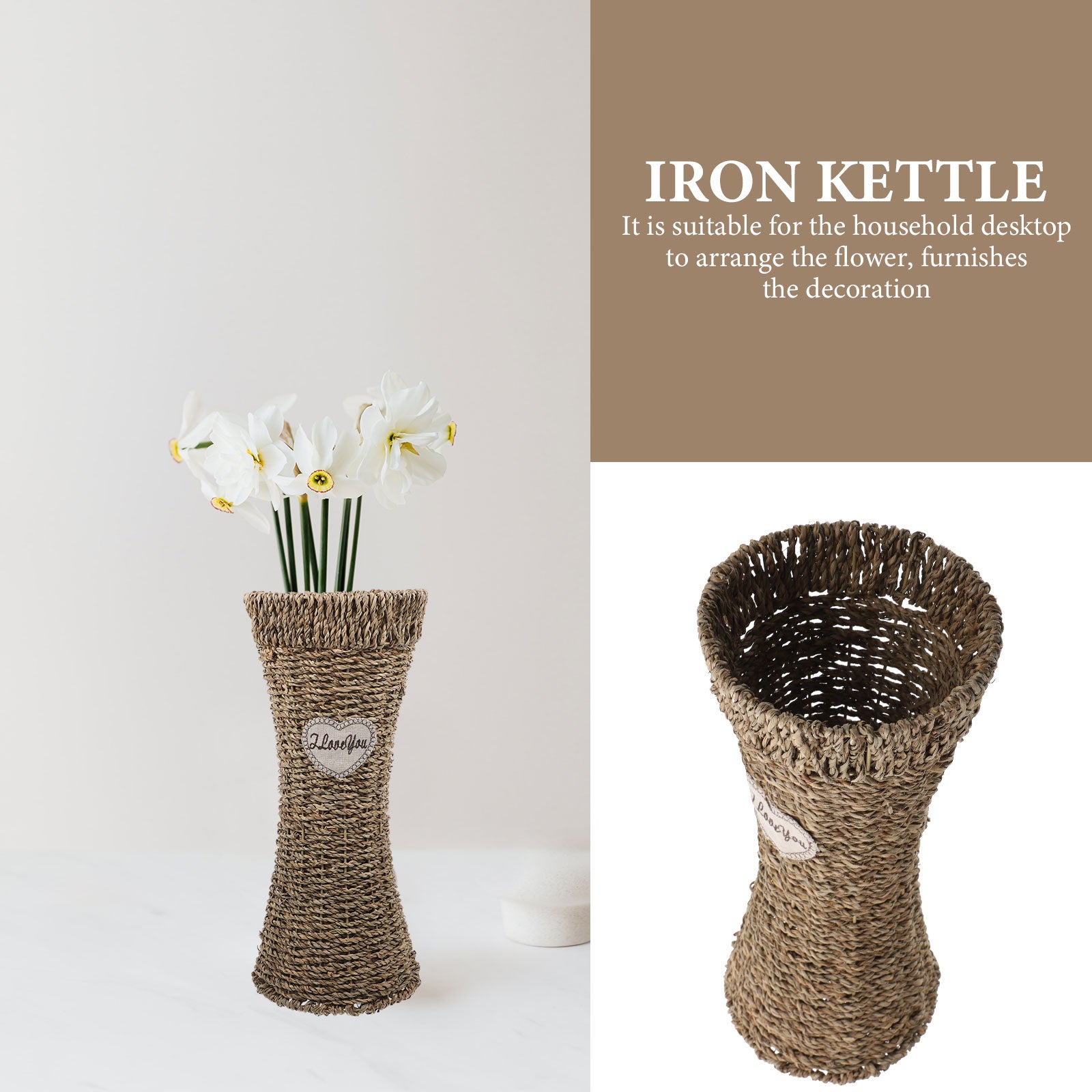 Tall Rattan Floor Vase U547085