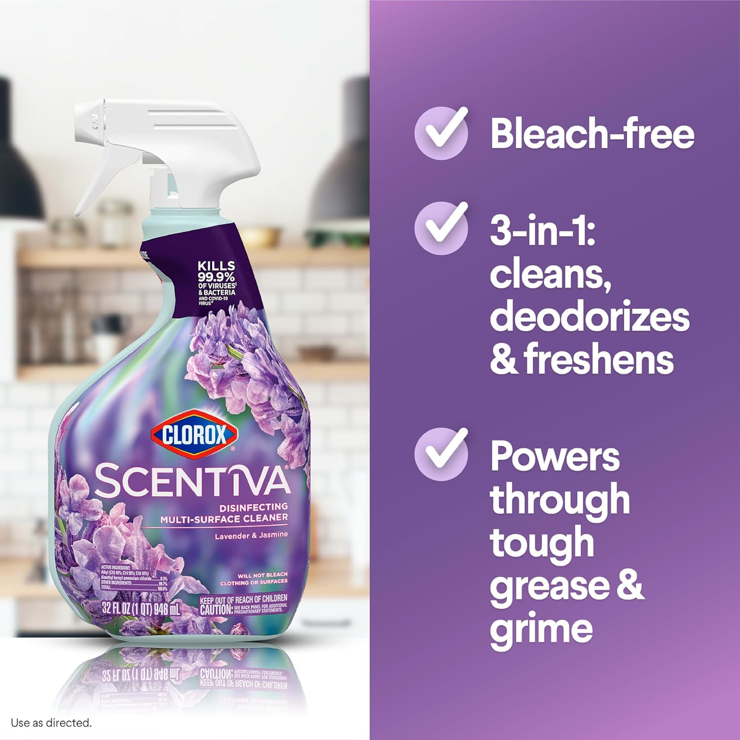 Lavender and Jasmine Disinfecting Multi-Surface Cleaner, 32 Fl Oz D3522