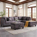 Oversized Upholstered U-Shape Chaise Lounge Modular Sectional Sofa Couch Light Grey V49612