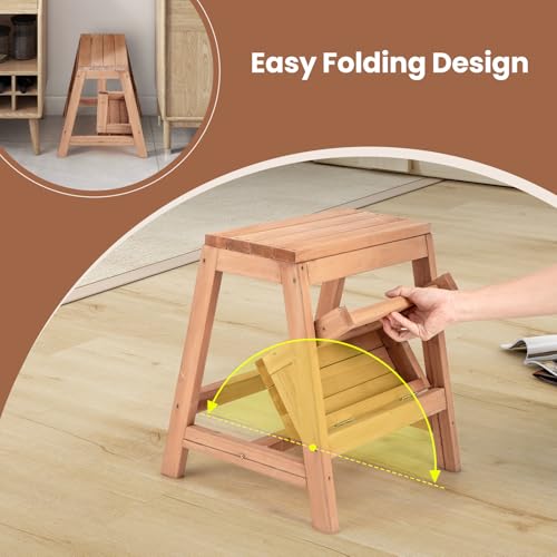 Wooden 2-Step Folding Step Stool B50450