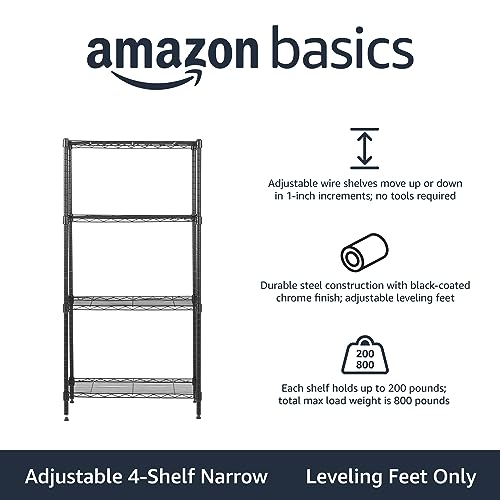 3-Shelf Adjustable Heavy Duty Steel Wire Rack Storage Shelving, Chrome M3299