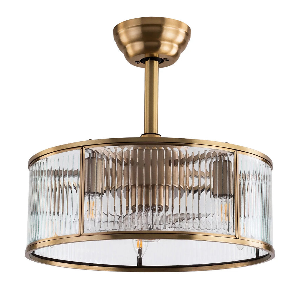 18inch Farmhouse Ceiling Fan Light Gold With Remote Control U979472