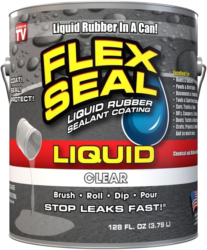 Liquid Rubber Coating Sealant, 1 Gallon, Clear C891172