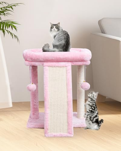 Small Cat Tree with Scratching Post, Light Grey A1890