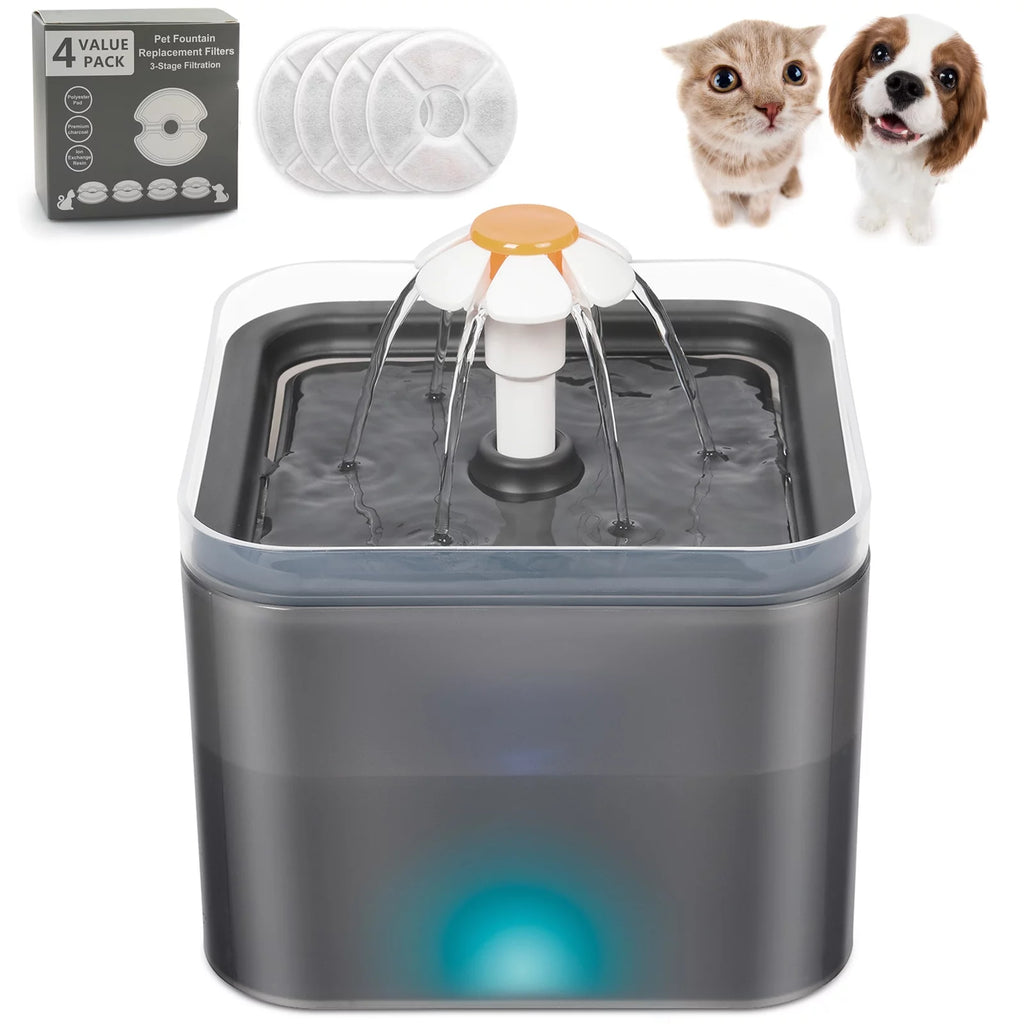 Black 2L Pet Water Fountain with Replacement Filters Q6734