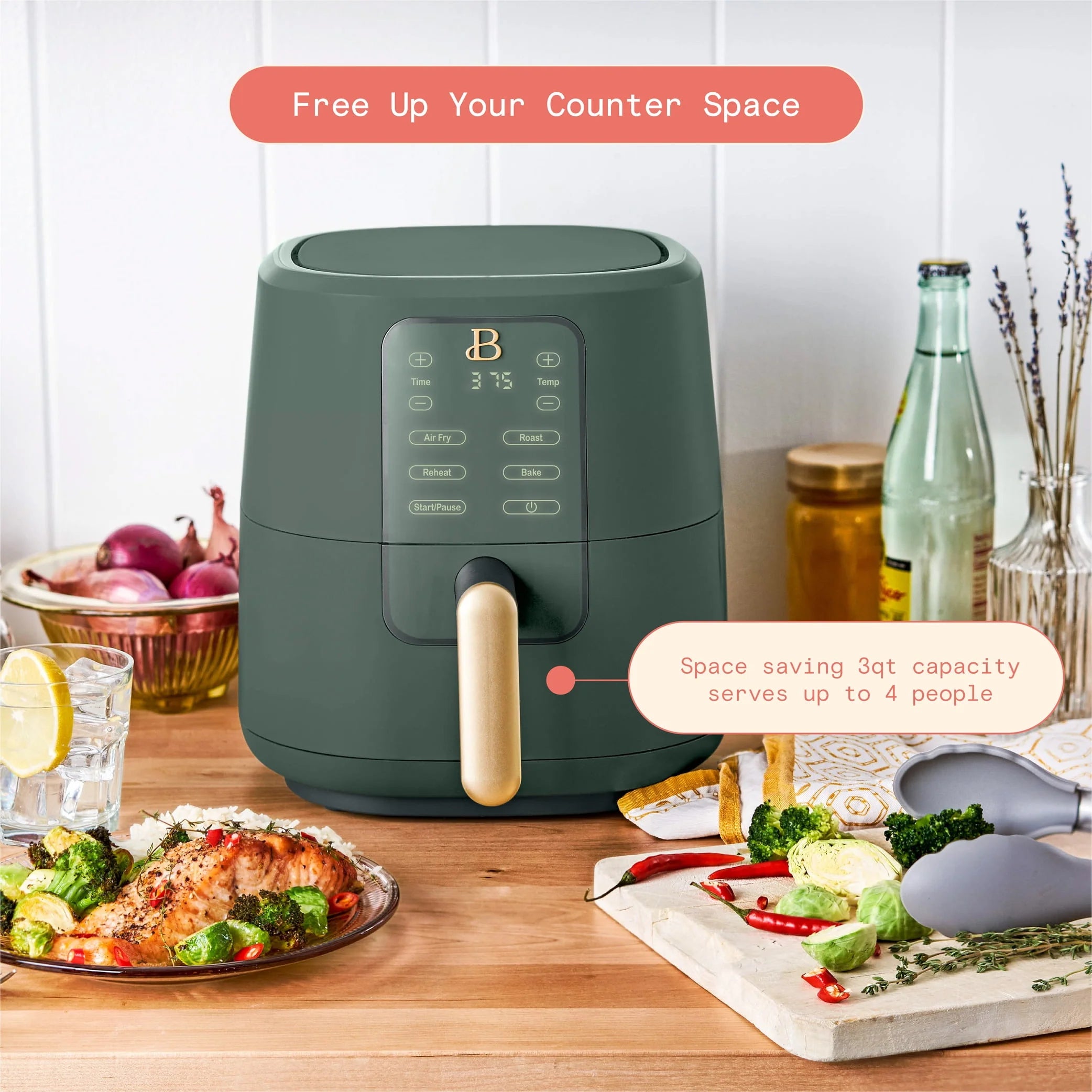 3 Qt White Air Fryer N12685