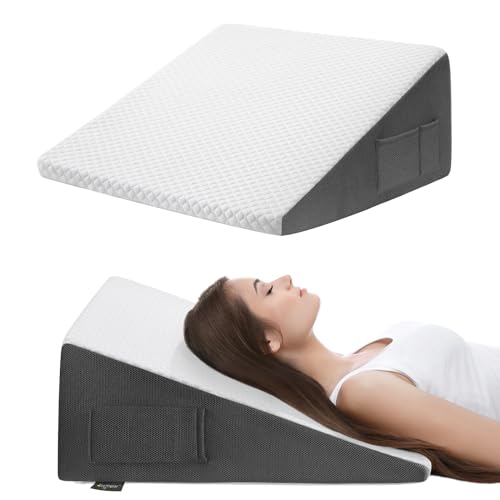 12" Cooling Memory Foam Triangle Incline Wedge Pillow D336