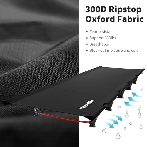 Dark Black Ultralight Folding Camping Cot with Carry Bag Q4538