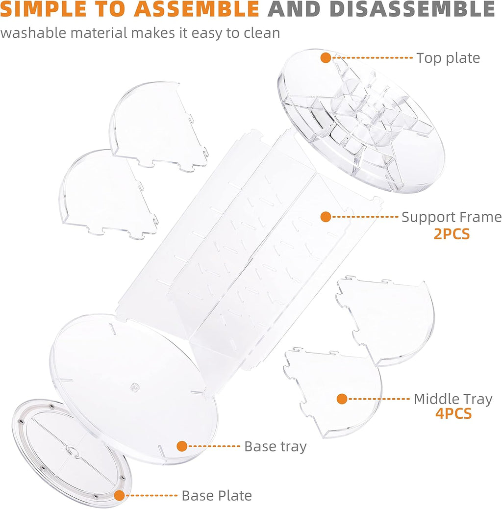 Clear Transparent 8 Layers Spinning Makeup Organizer R9622