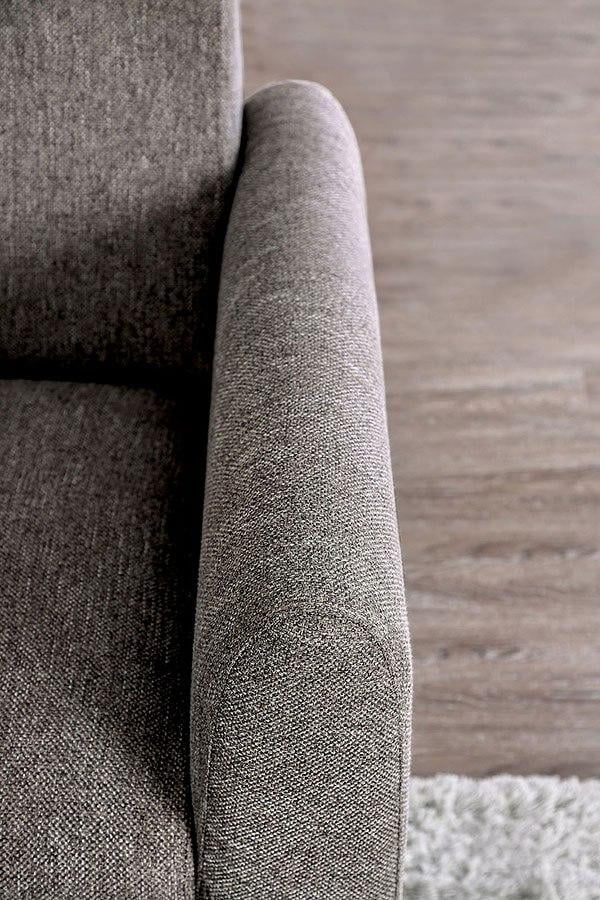 Brown Linen-like Fabric Living Room Set 3pcs F688278
