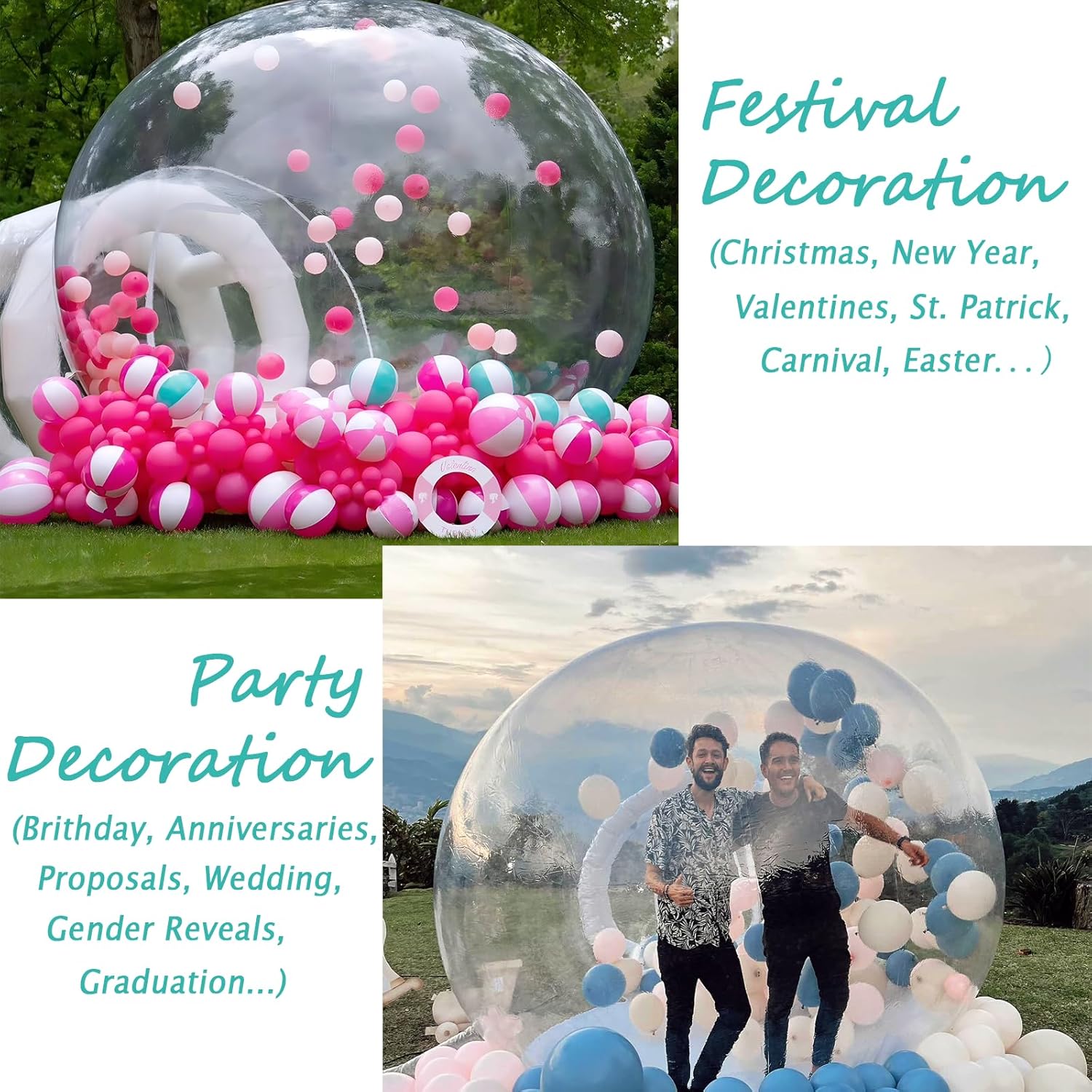 10FT Inflatable Clear Bubble Dome Tent with Blower G2723