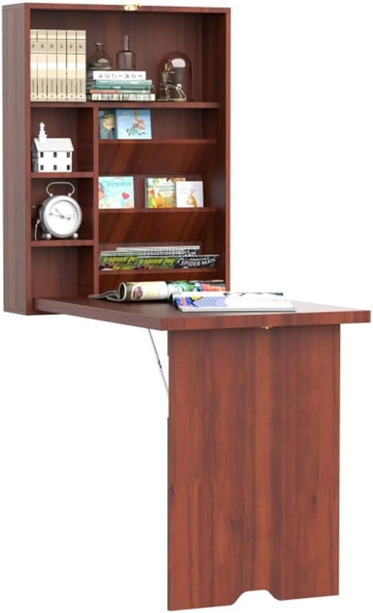 Mahogany Wall Mounted Desk with Storage Area N886