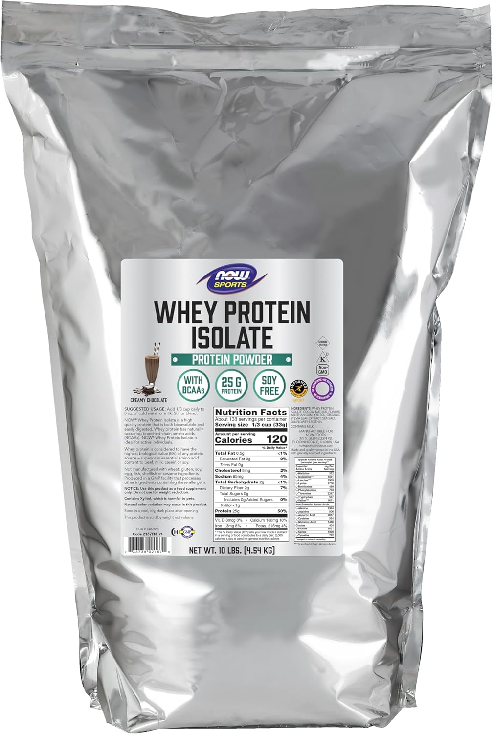 Creamy Chocolate Whey Protein Isolate Powder, 10-Pound X787