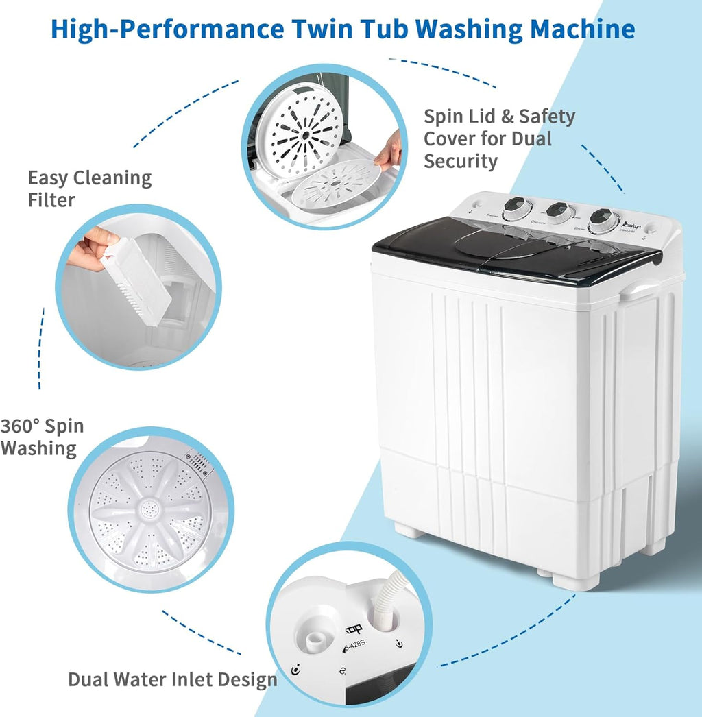 20LBS Compact Mini Twin Tub Washer H705