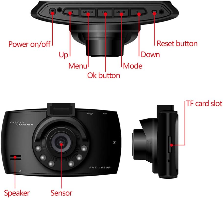 1080P Full HD Dash Cam with 2.7" LCD Screen and 170° Wide Angle B5758