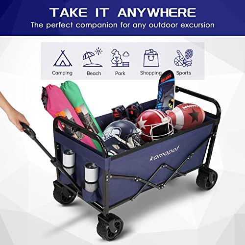 Collapsible Wagon Cart with Cupholders (Black) Q836