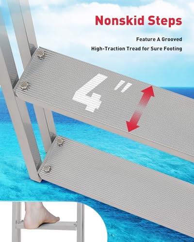 3 Step Aluminum Dock Ladder with Nonslip Tread E4721