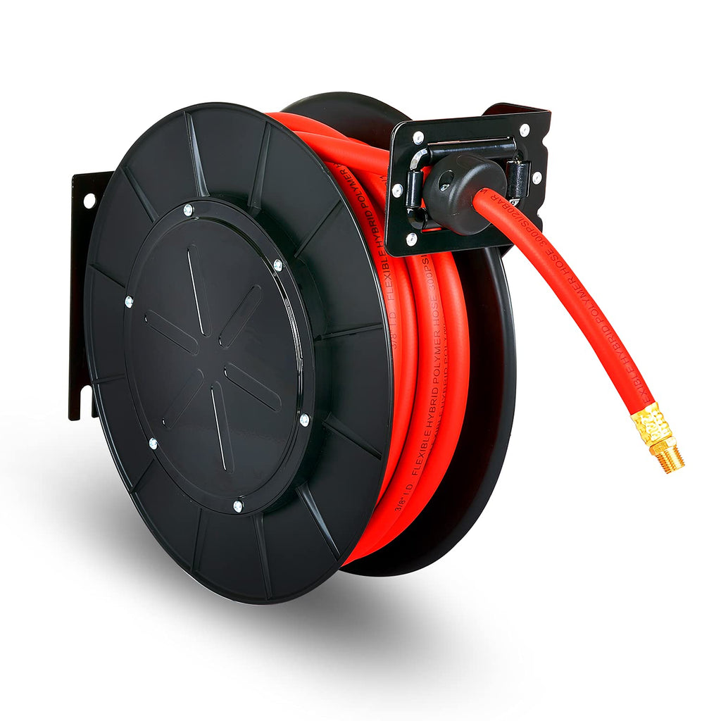 3/8" x 50' Retractable Hybrid Polymer Air Hose Reel D8425