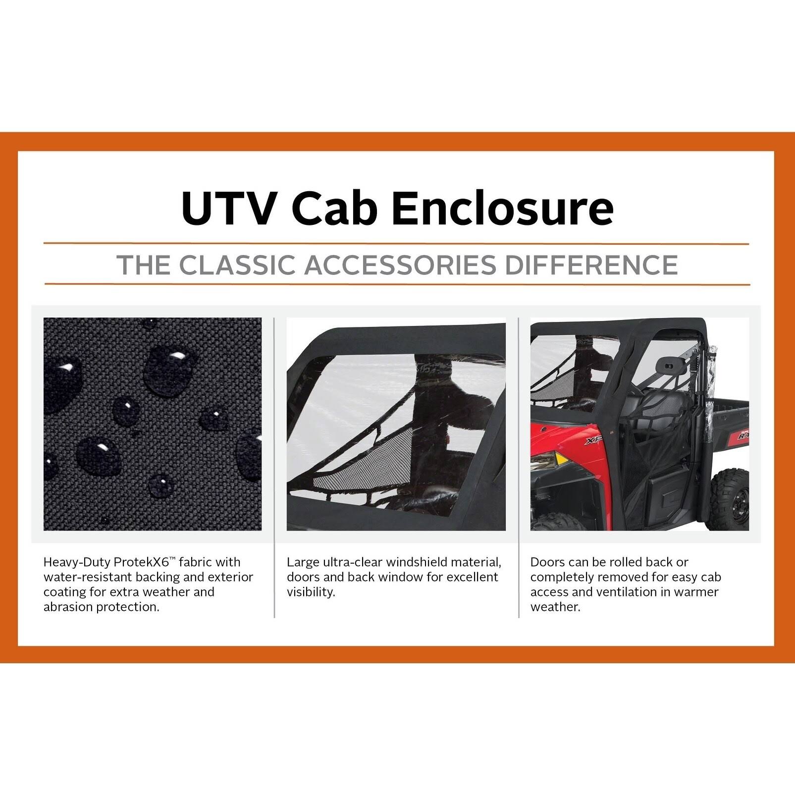 Black UTV Cab Enclosure S7304