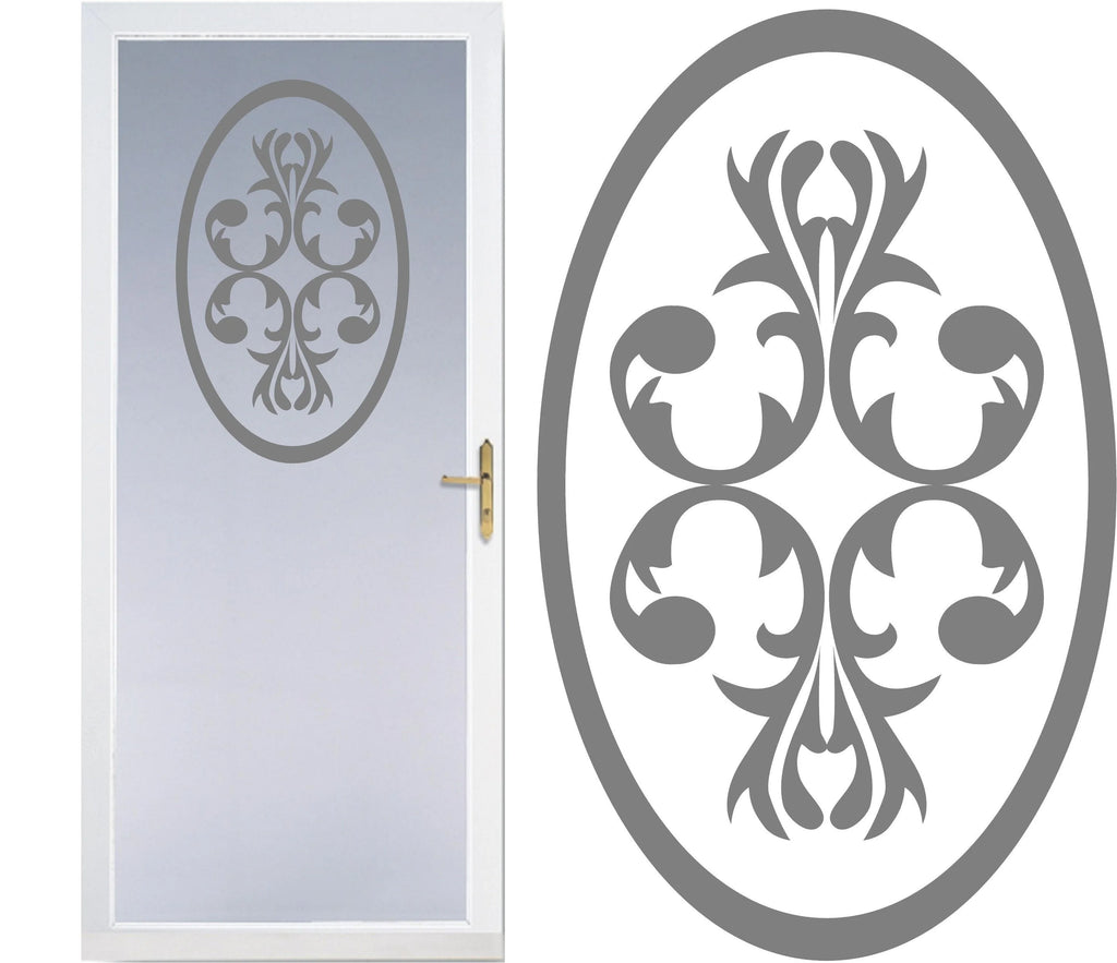 Front Door Etched Glass Vinyl Decals Privacy Safety Stickers Film B2650