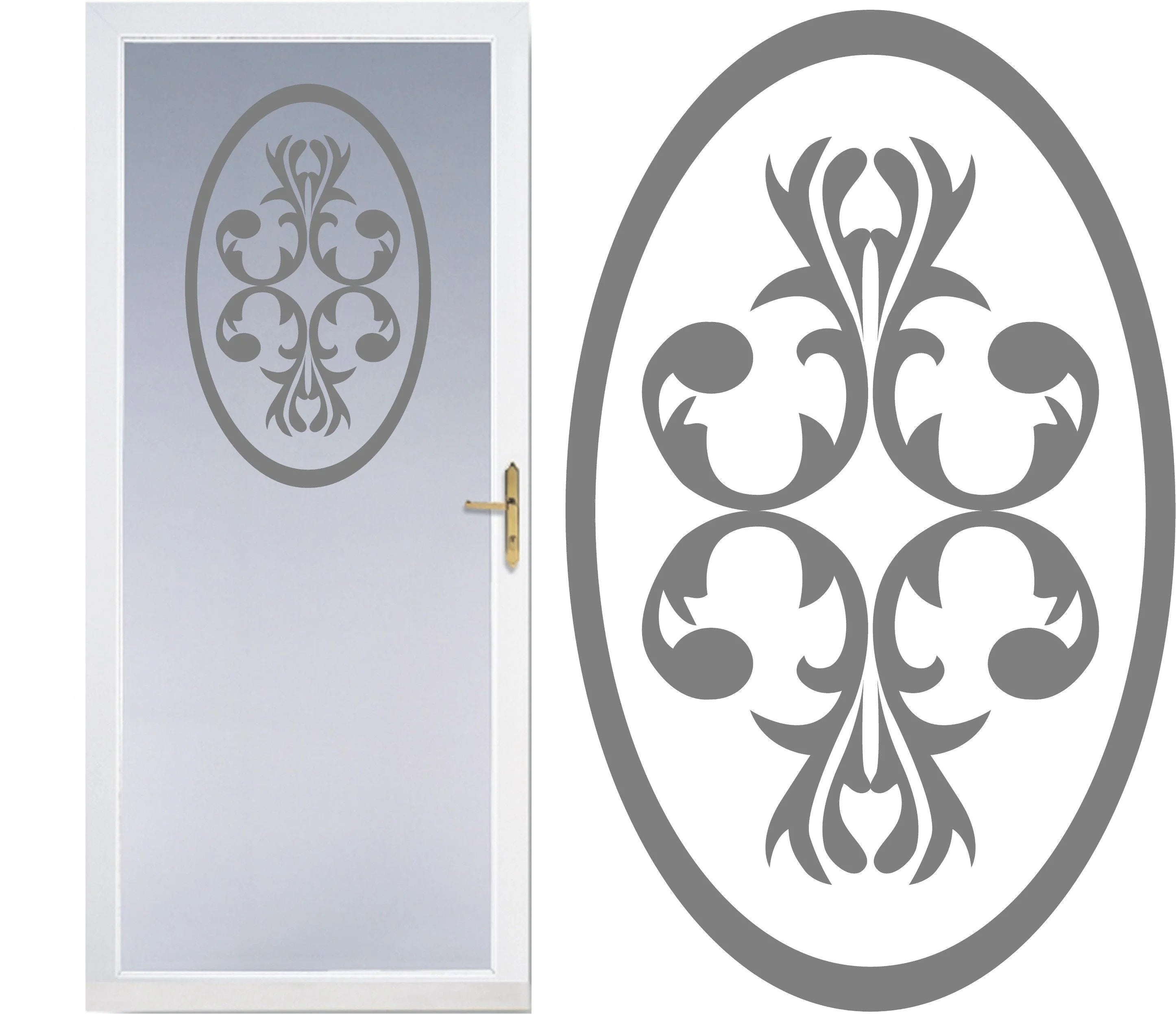 Front Door Etched Glass Vinyl Decals Privacy Safety Stickers Film B2650