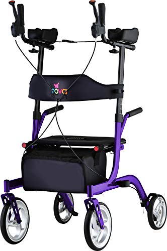 Blue Upright Rollator Walker with Forearm Platform V3419