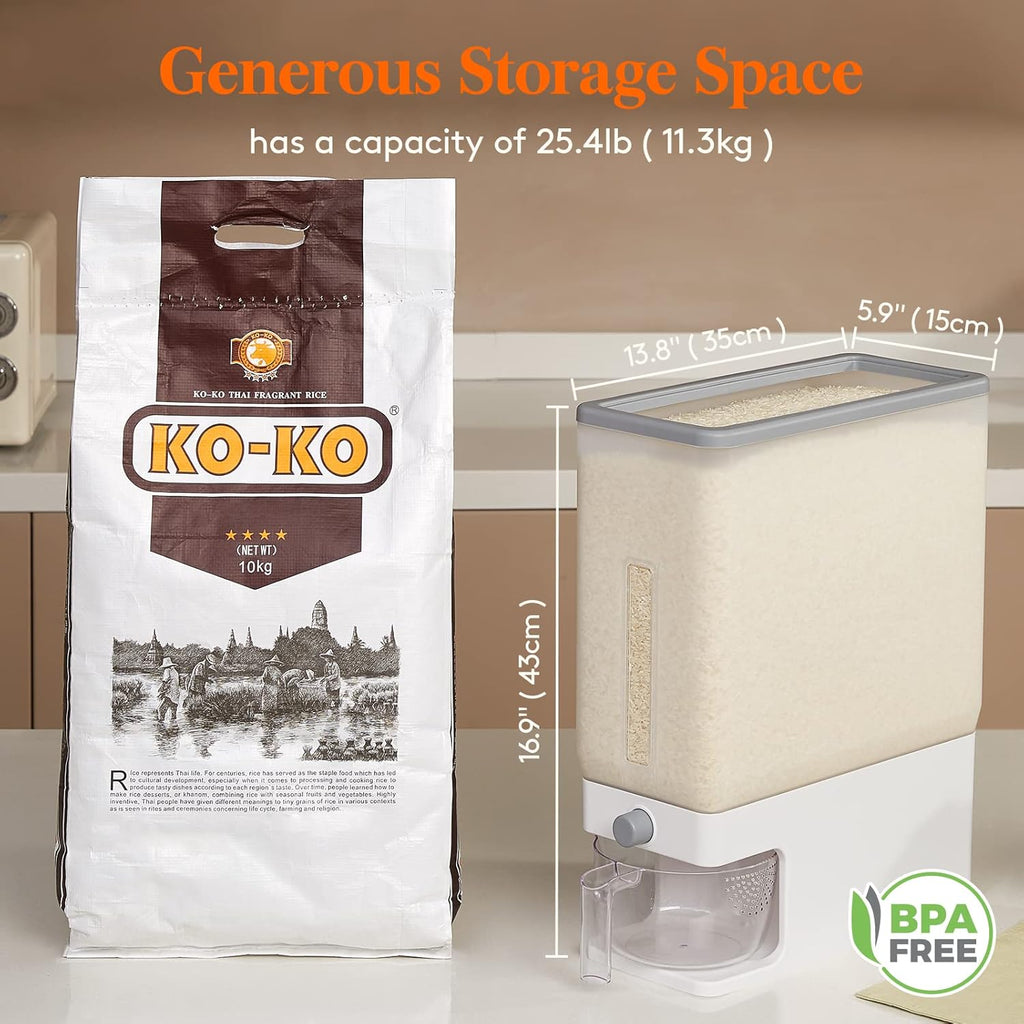 Rice Dispenser 25 Lbs (11.3kg) Rice Storage Container R82946