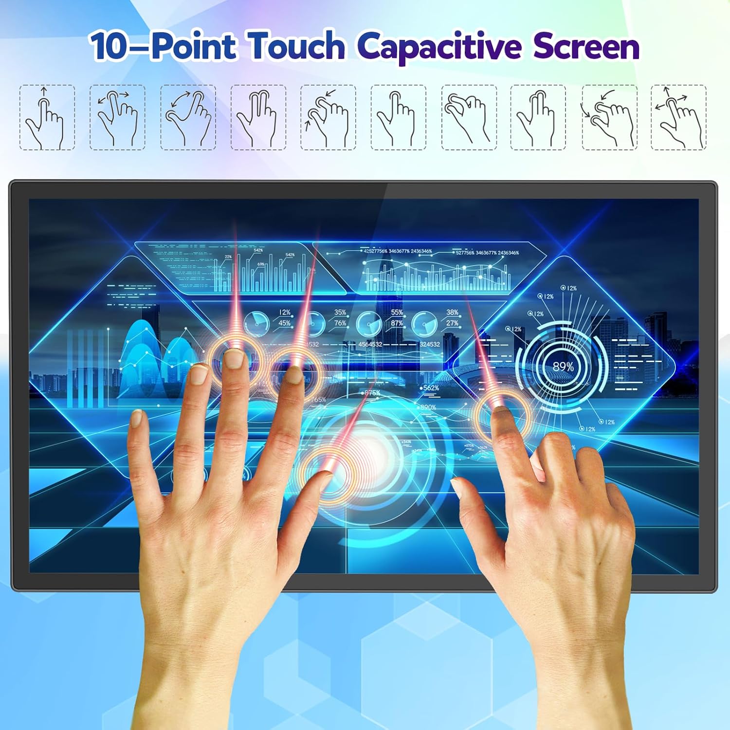 32 inch Capacitive Multi-Touch Screen Industrial Monitor with Built-in Speakers S813655
