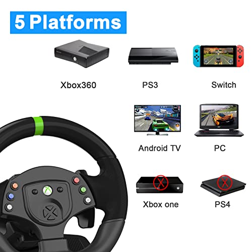 Gaming Racing Steering Wheels with Pedals and Paddle Shifters D11317