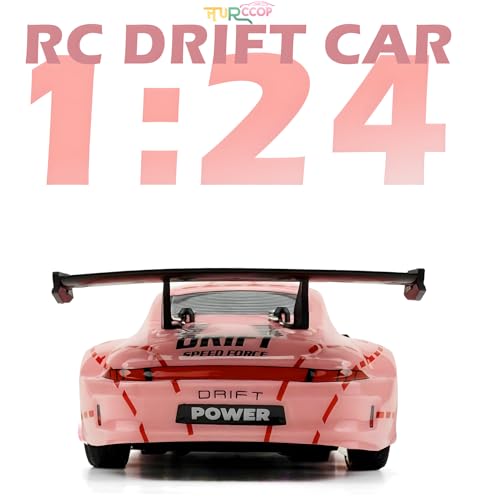1:24 Scale 4WD RC Drift Car with LED Lights and Drifting Tires P52876