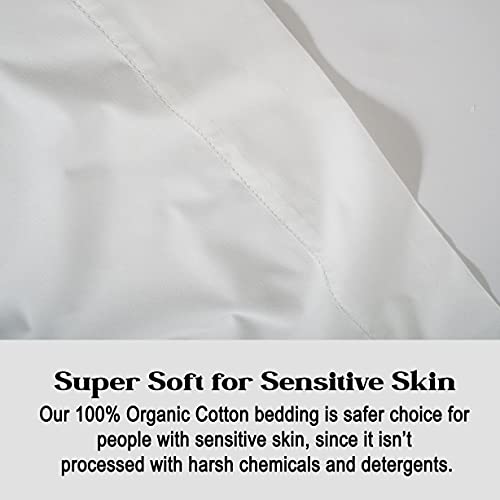 100% Organic Cotton Queen Size White Sheets 8 Pc Y81496