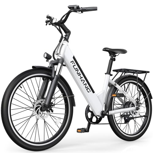 26" Step-Thru Electric Bike with 48V Removable Battery J85595