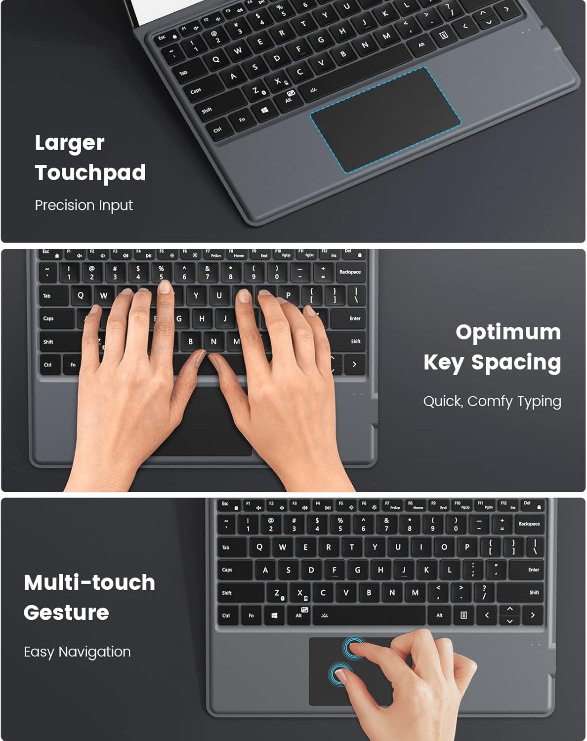 7 Color Backlight Detachable Wireless Keyboard with Trackpad N549018