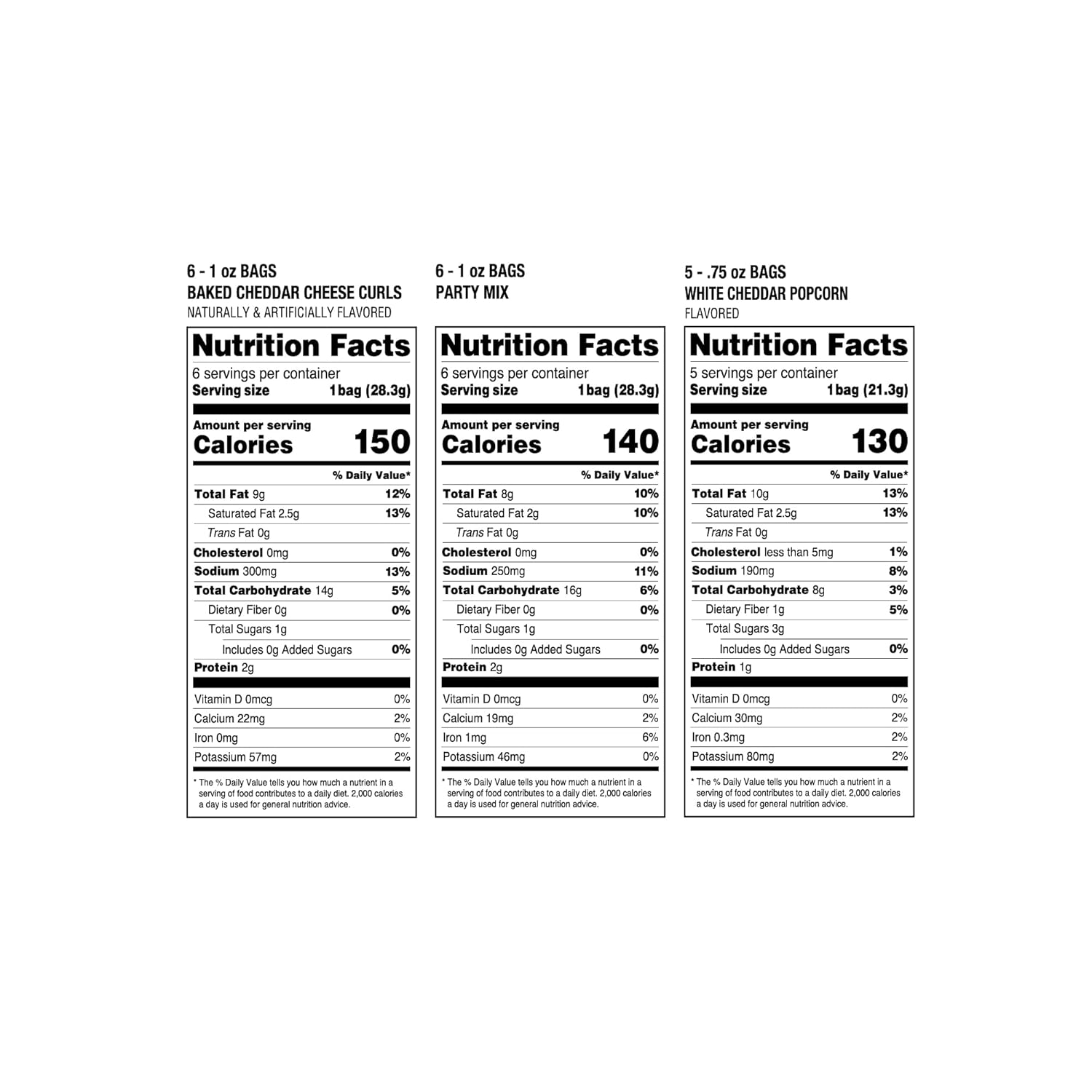 Snack Variety Pack, Potato Chips, Cheese Curls, Popcorn, Party Mix (Pack of 42) P86538