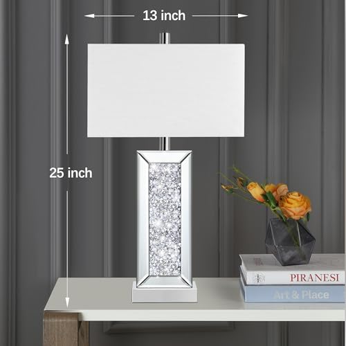 White Fabric Shade Table Lamp Set of 2 N758