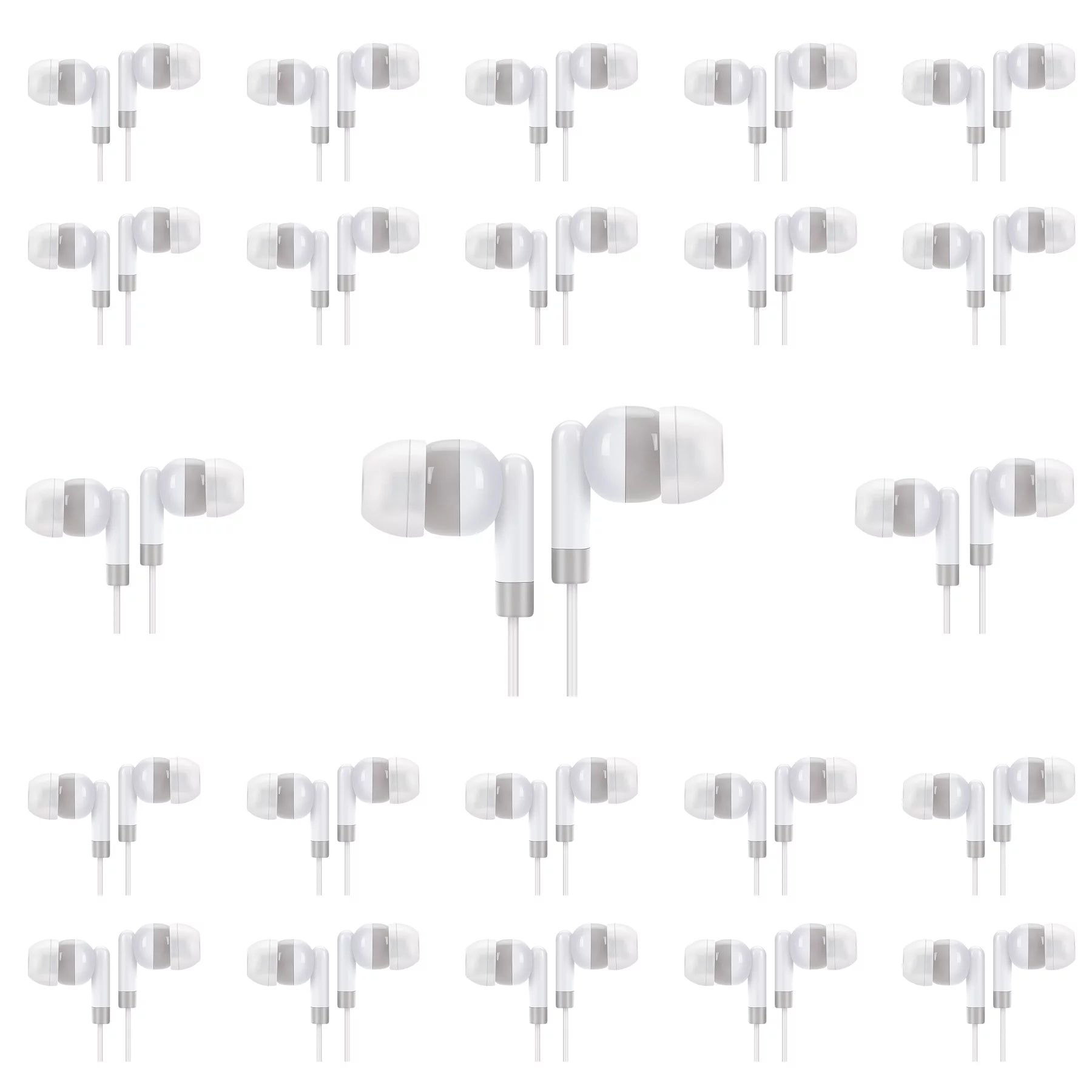 100 Packs Bulk Wired Earbuds Headphones (White) E2838