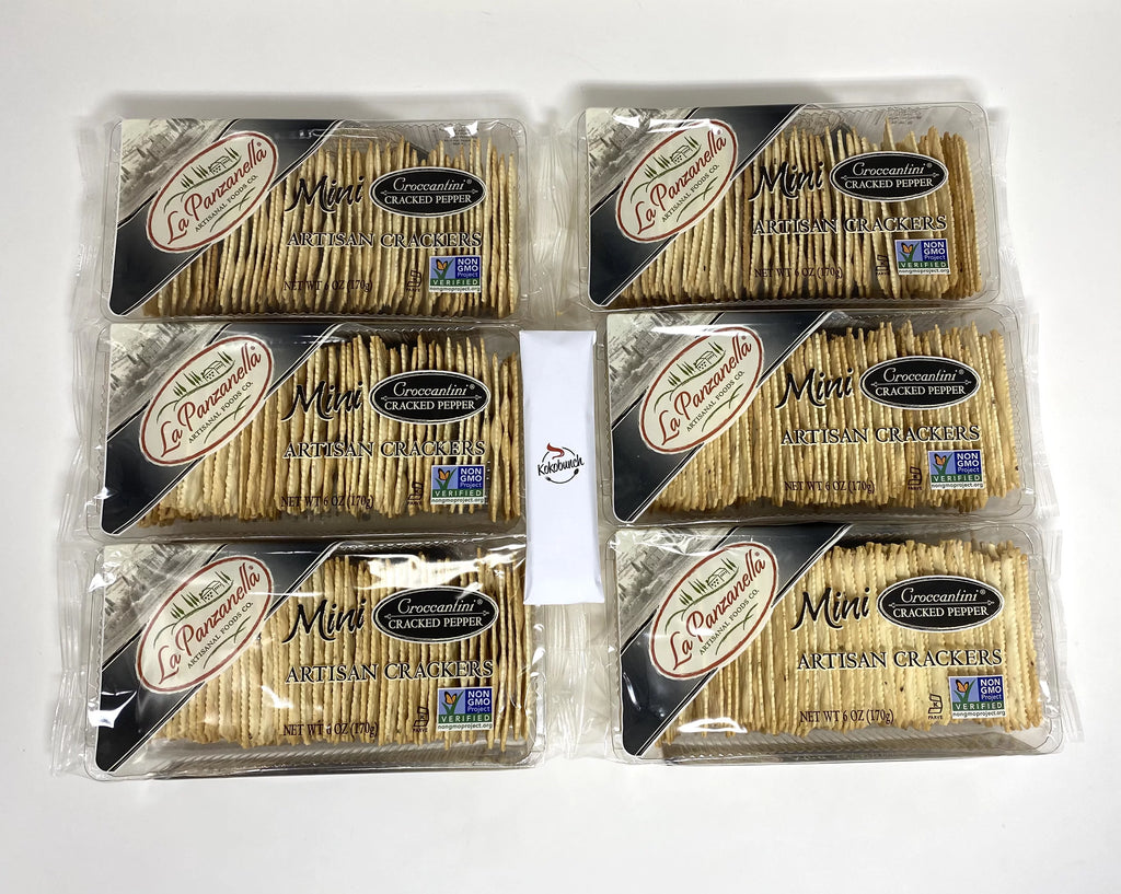 Artisan Crackers Mini Croccantini Cracked Pepper Flatbread 6oz Pack of 6 B97729