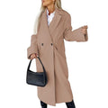 Wool Blend Double Breasted Overcoat with Belt E3085