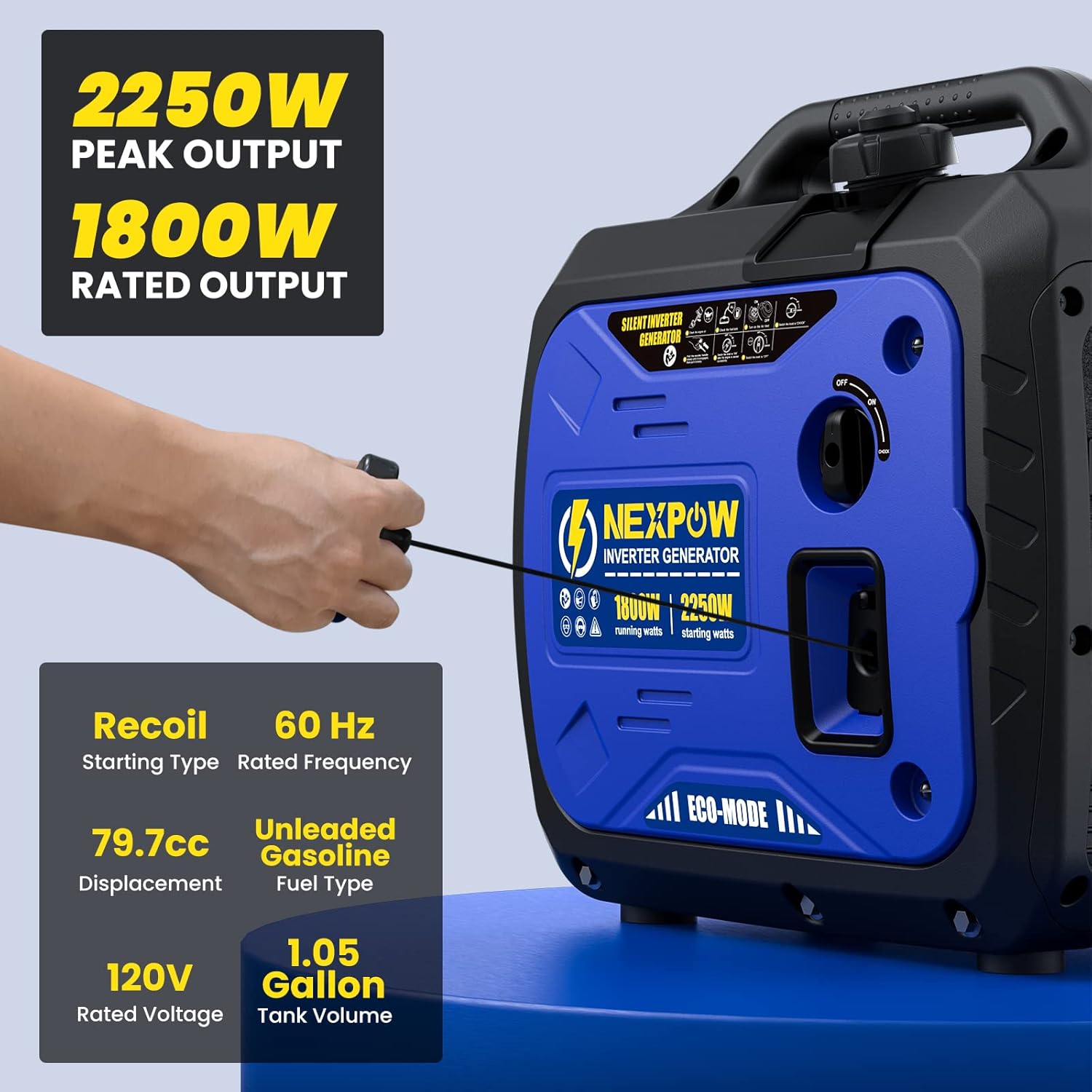 2250W Portable Inverter Generator with CO Alarm W105814