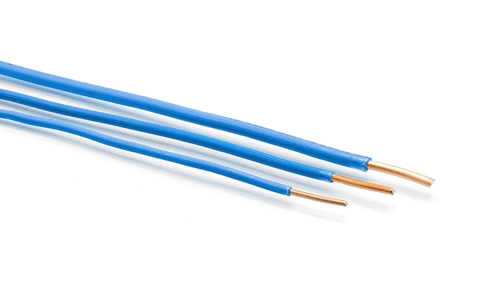 12 AWG Blue Insulated Solid Copper THHN THWN Wire 50 Feet E490