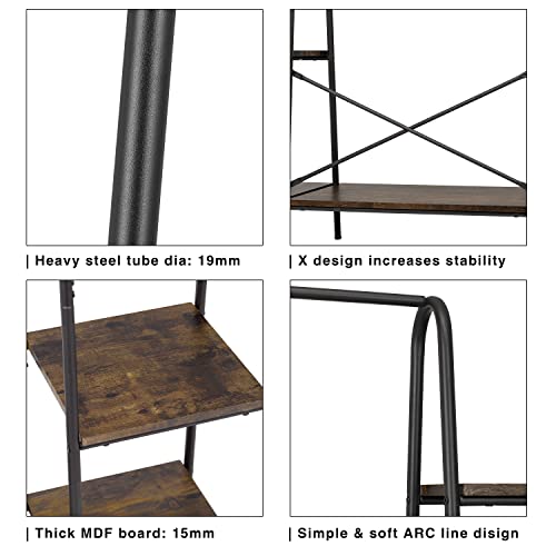Matte Black Heavy Duty Garment Rack with 5 Wood Shelves E596555