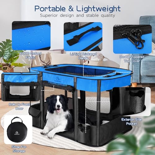 Foldable Dog Cat Playpen with Carrying Case S467