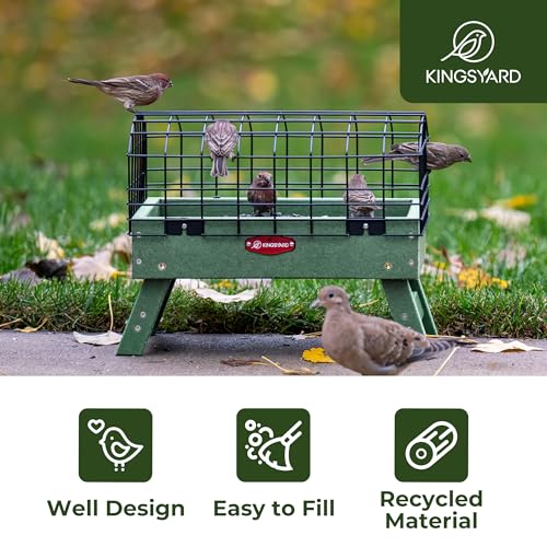 Blue Recycled Plastic Platform Bird Feeder, 5 LBS Large Capacity J70839