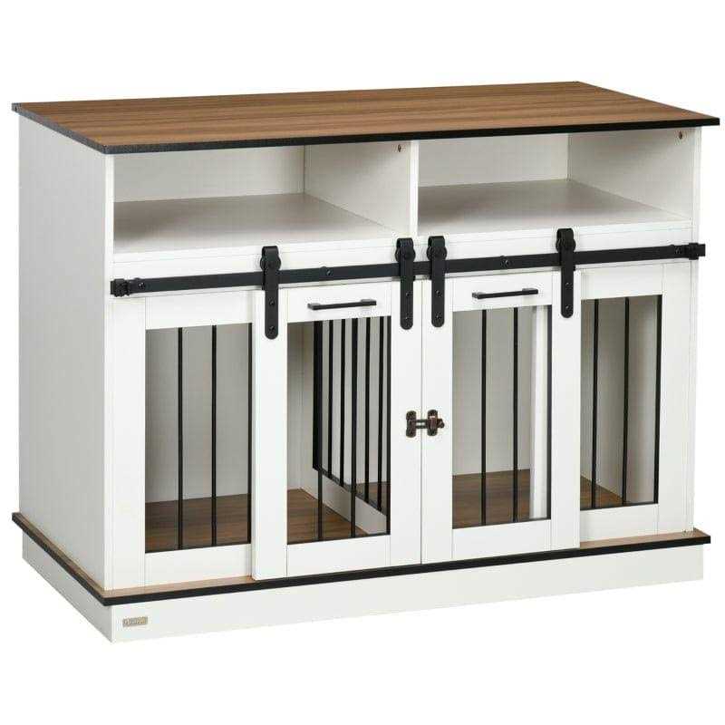 Double Dog Kennel with Shelves S8796