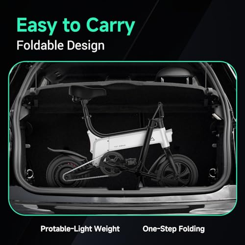 Folding Electric Bike 450W Peak Motor 16MPH 15 Miles 12" Pneumatic Tires P288