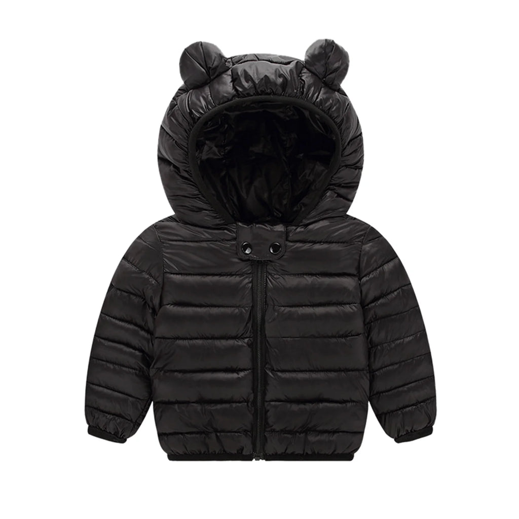 Black Hooded Windproof Coat F1194