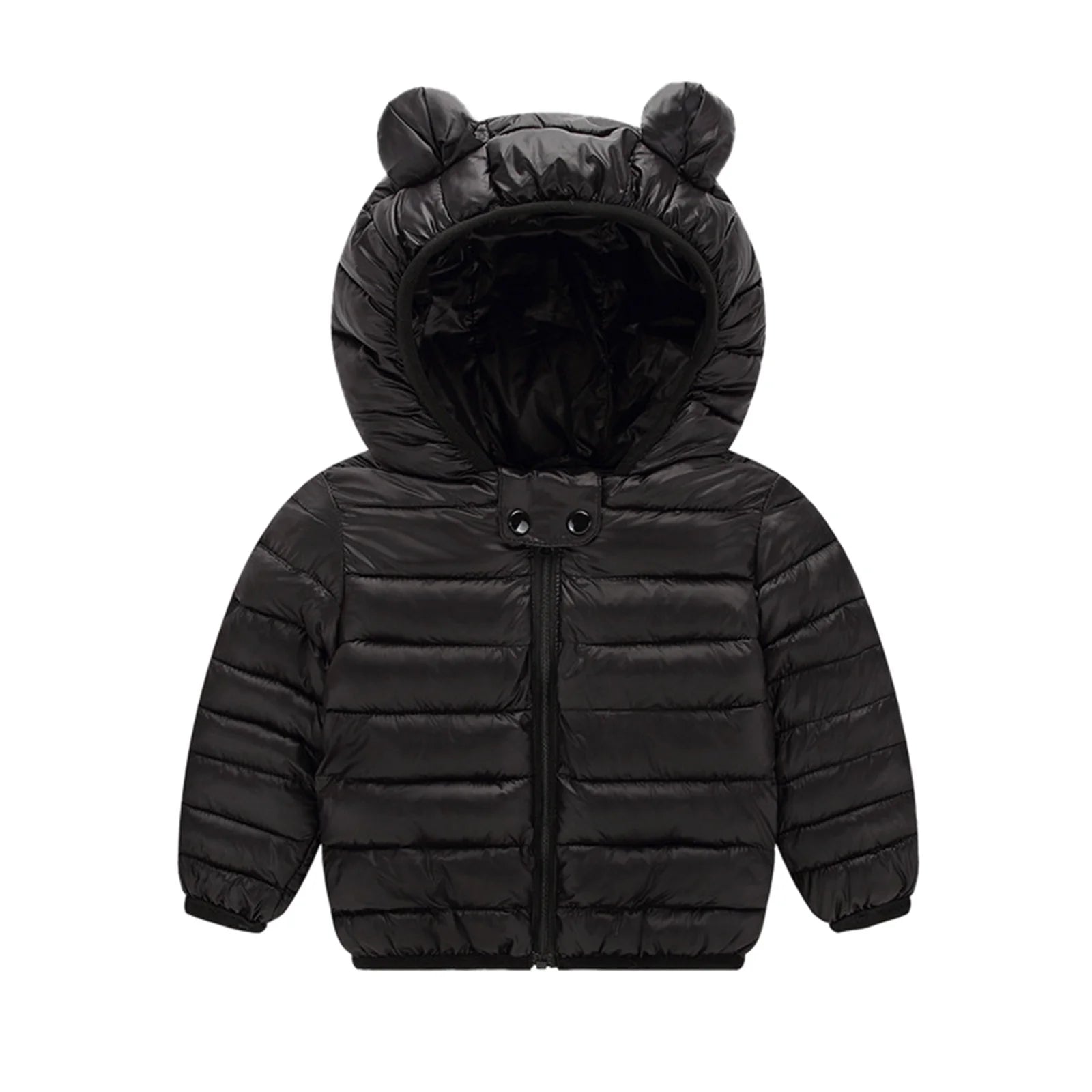Black Hooded Windproof Coat F1194