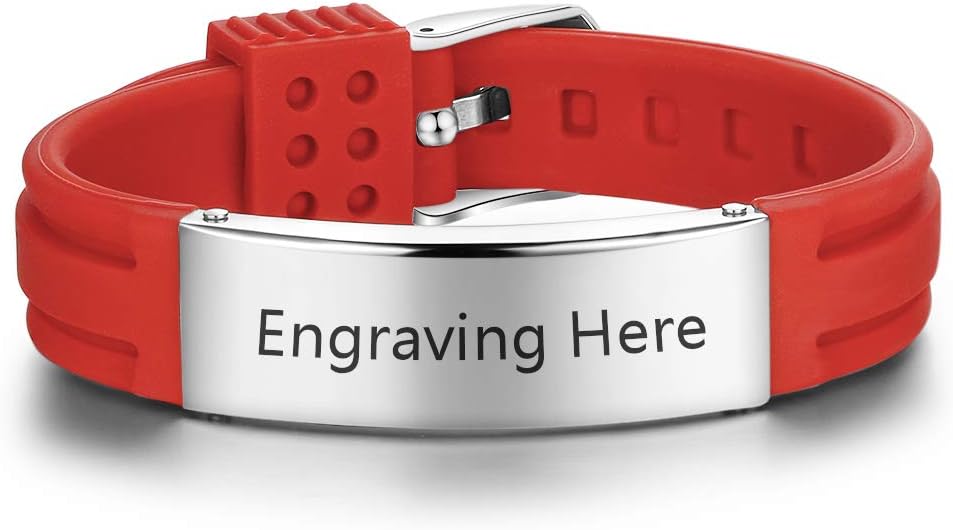 9 Inches Silicone Medical Alert Bracelets O41341