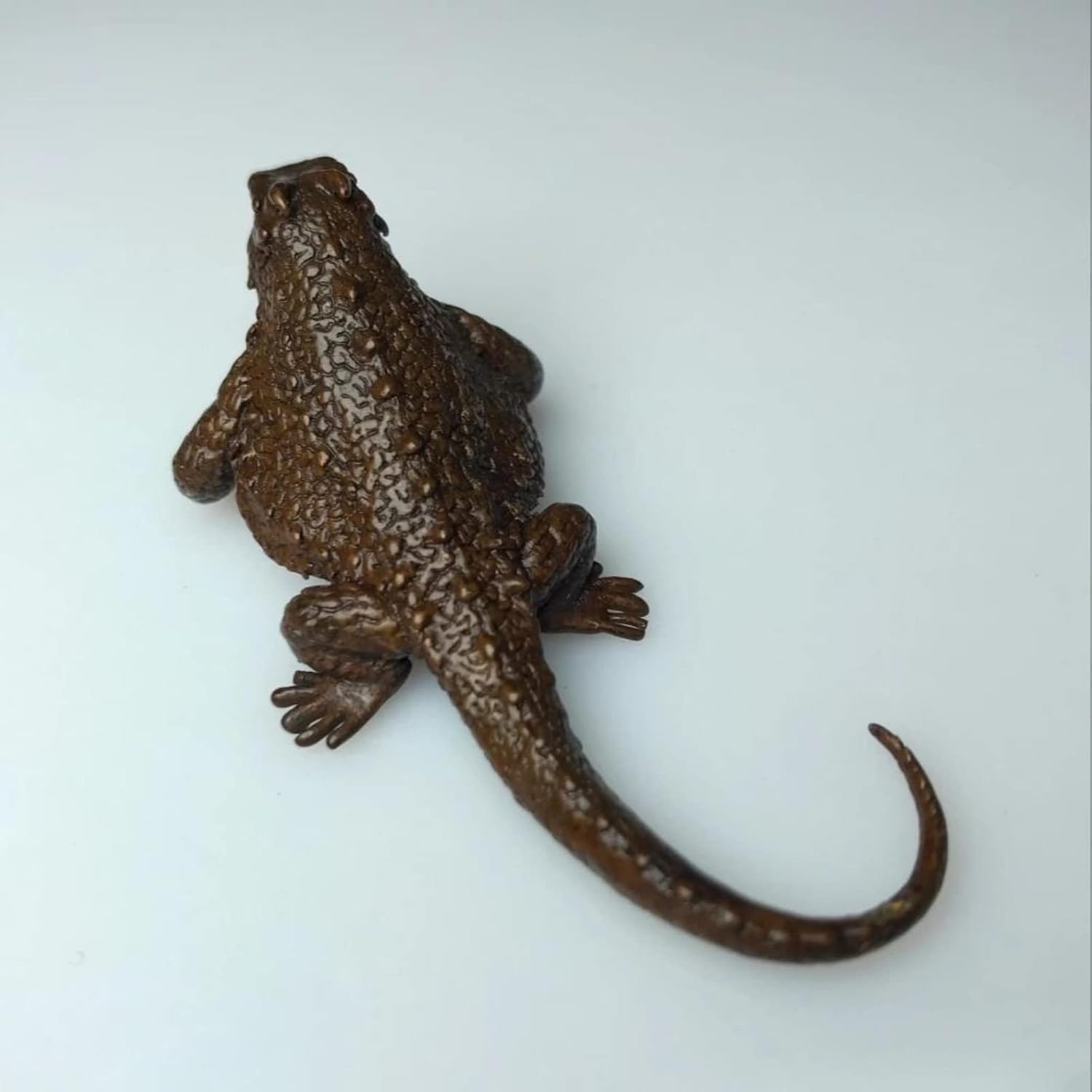 Brass Lizard Sculpture Gecko Figurine Statue X6655